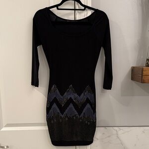 Elegant Black, Gold and Blue Women's Dress